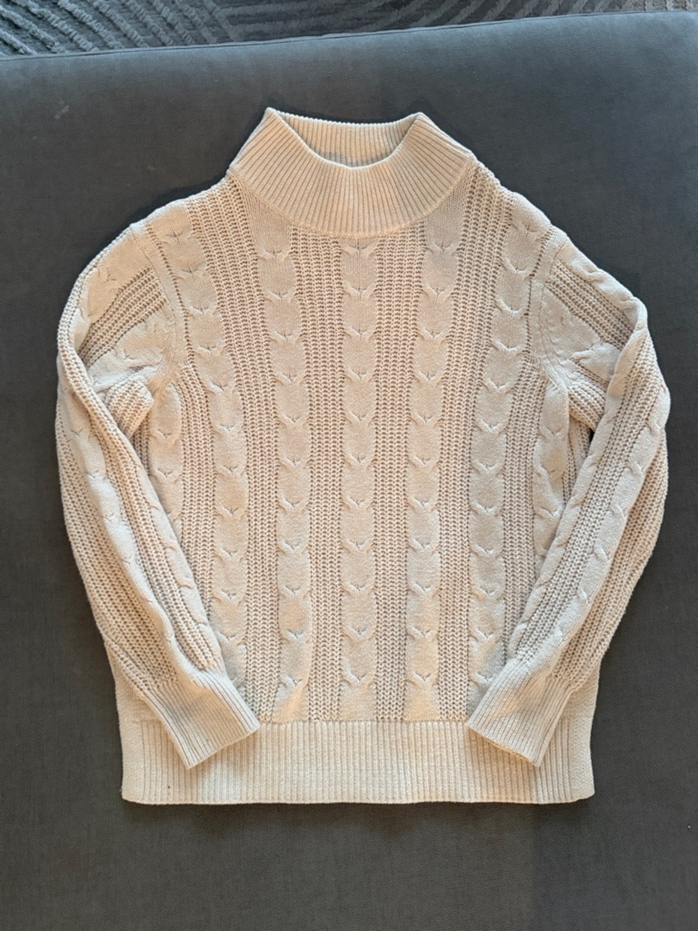 Banana Republic Cream Cable Turtleneck Sweater